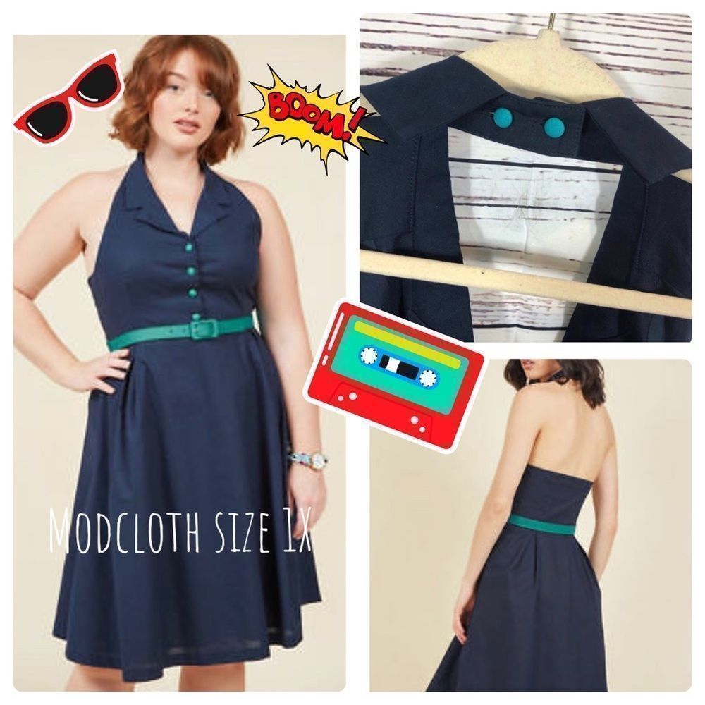 Adorable Mod cloth size 1X halter swing dress 👗 